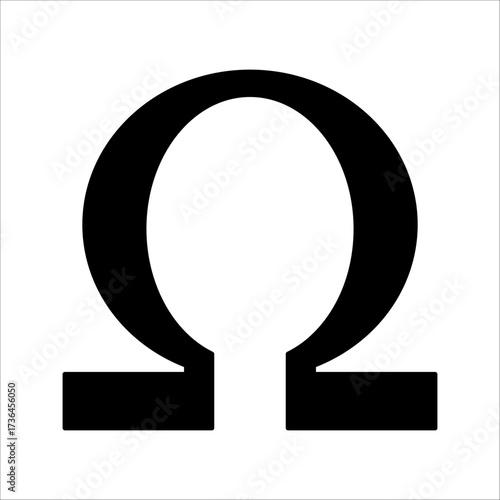 black illustration vector graphic of logo omega