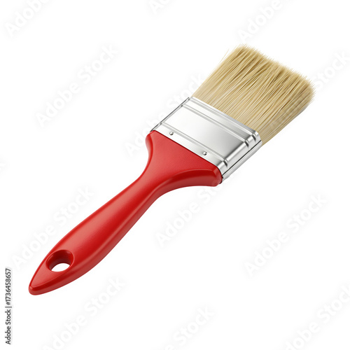 Wallpaper Mural High-quality paint brush with red handle, perfect for art projects, crafts, and home improvement. Isolated on white or transparent background. PNG format. Torontodigital.ca