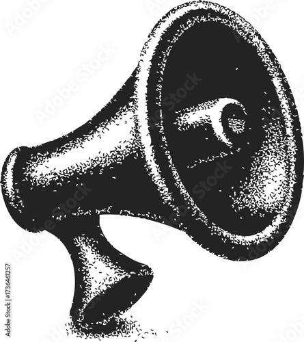 Megaphone sketch hand drawn retro style isolated on white background — stock vector