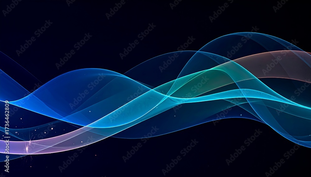 Naklejka premium Abstract flowing lines on dark background for modern design elements