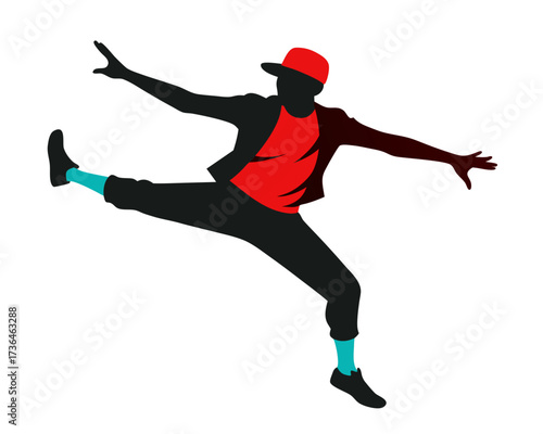 modern Dancer in hip hop pose silhouette vector  isolated on white background
