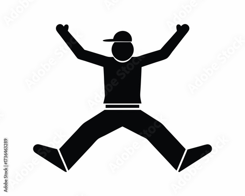 Dancer in hip hop pose silhouette vector  isolated on white background
