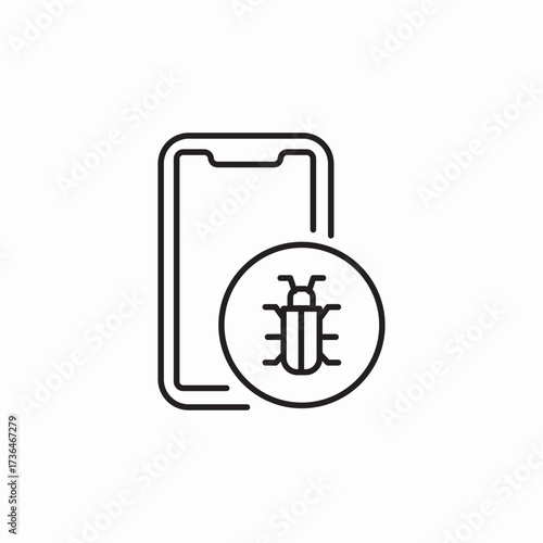 phone bug virus icon sign vector
