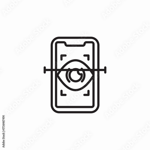 phone eye scan protection icon sign vector