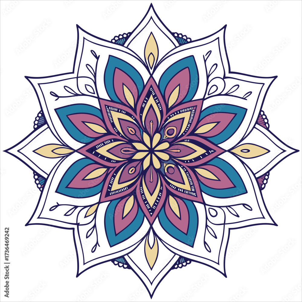 Fototapeta premium mandala on white background 