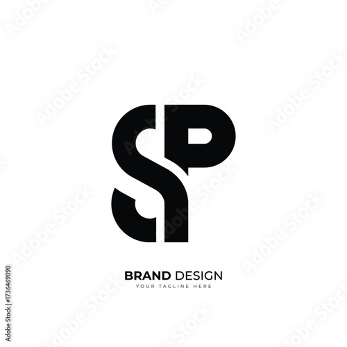 letter Sp or Ps initial unique monogram creative logo