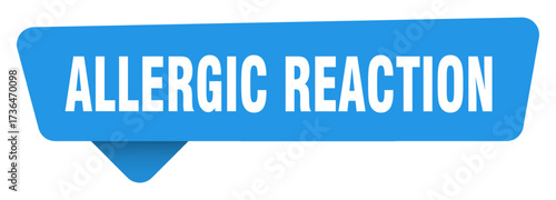 allergic reaction sticker. allergic reaction blue sign isolated on transpatent background