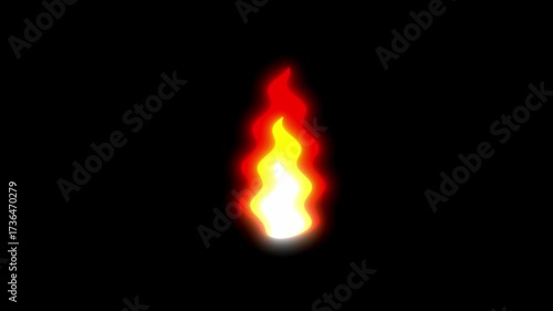 4K resolution loop animation Fire animated on green screen and transparent background.