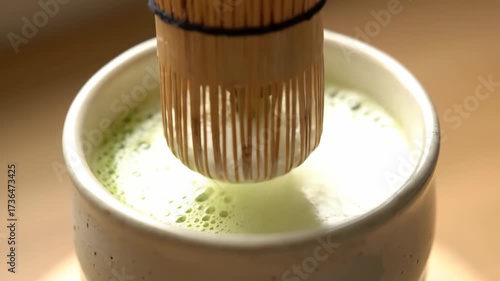Whisking Matcha: Preparing Traditional Japanese Green Tea Ceremony