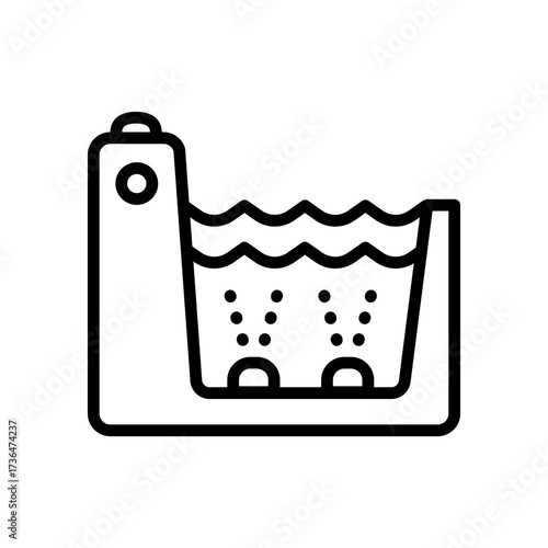 Hydro bathtub icon outline vector. Massage health, pool spa. Healthcare, skincare, wellness contour symbol. Vector isolated illustration.