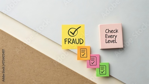 Wallpaper Mural Layered sticky notes depicting fraud prevention and planning Torontodigital.ca