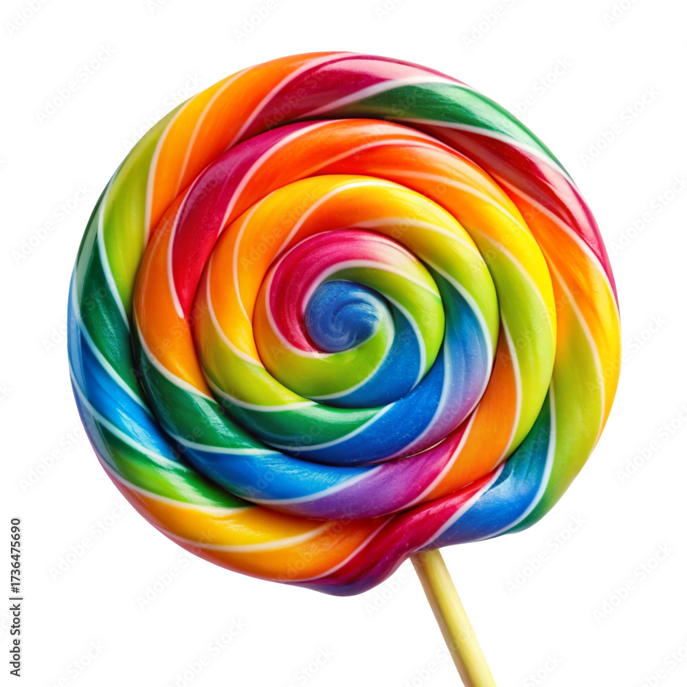 Obraz premium Rainbow Swirl Lollipop Bright Colors