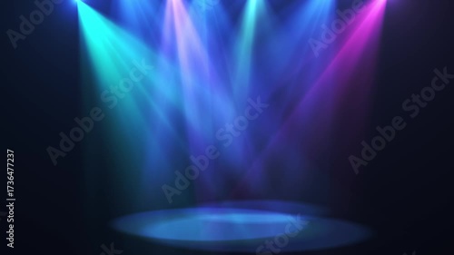 blue stage spotlight 4k animation overlay