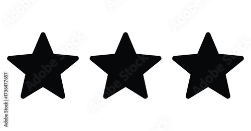 Three Star Rating Icon For Product Review And Feedback Apps
