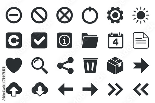 Vector Icon Set Collection Symbols Element Sign Design Isolated