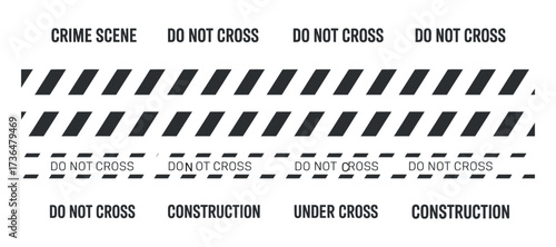 Police Tape Danger Tape Crime Scene Barricade Line Vector Illustration