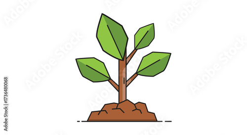 Young tree sapling sprouting from rich soil showcasing new growth and vibrant green leaves