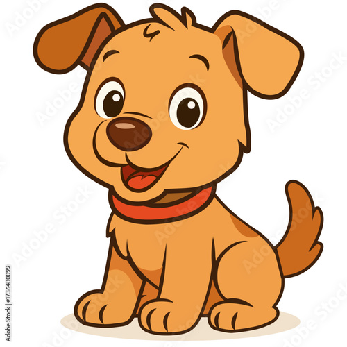  Happy Puppy in a Collar