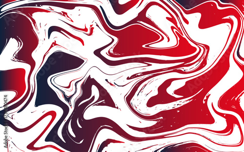 Abstract fluid art background featuring swirling red, black, and white marbled patterns. Liquid-like movement with organic waves and irregular textures molten lava or marbled paint.
