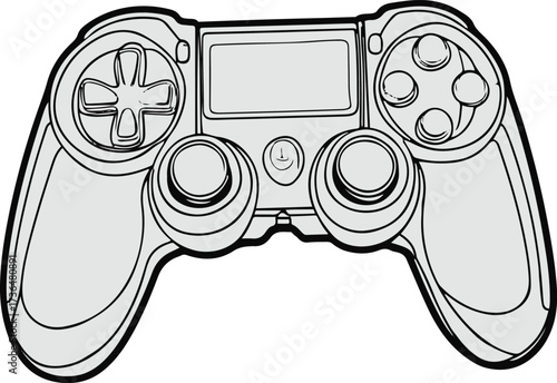 Smooth line art of a gaming console controller