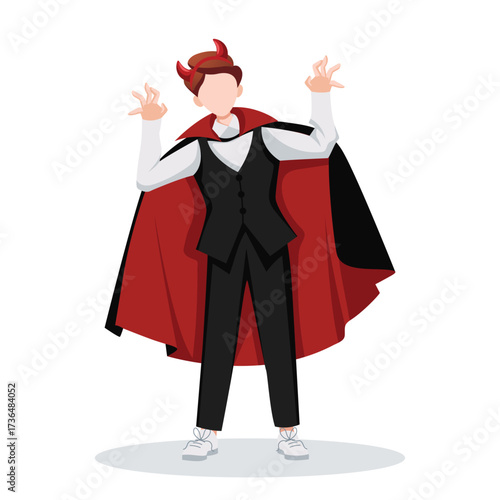 happy halloween, little dracula vector illustration