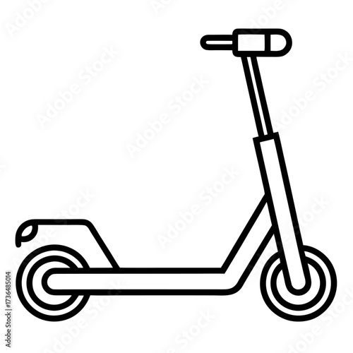 Electric scooter icon in simple line art style eco friendly transportation vehicle for commuting