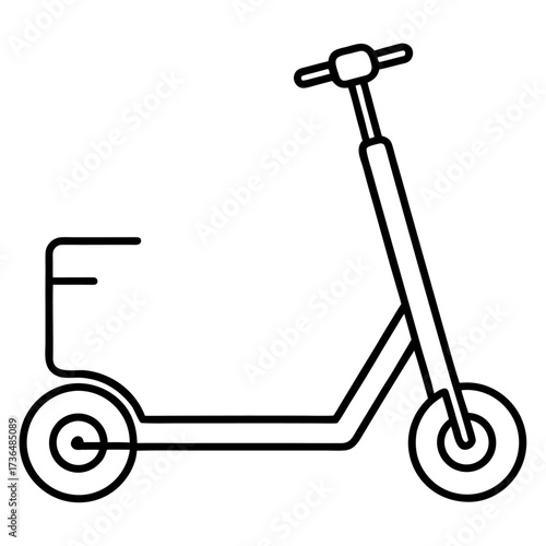Minimalist scooter line art illustration for personal transportation solutions with contemporary style and clean design