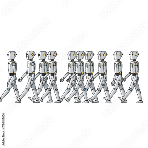 Humanoid Robots Walking in Assembly Formation