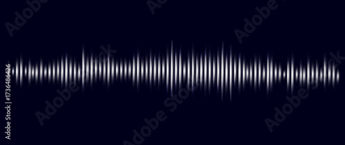 Sound waves on dark background. Music equalizer. Sound, music, voice. Realistic vector illustration