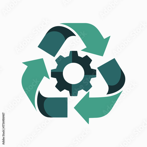 Sustainable Gear Recycling Icon, Sustainability, Recycling, Gear, Cycle, EcoFriendly, Green, Reuse, CircularEconomy, Environment, WasteReduction, Upcycling, Renewable, Conservation, ZeroWaste, EcoDesi