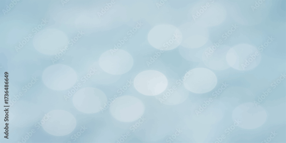 Blue bokeh abstract background with glowing lights and festive decoration