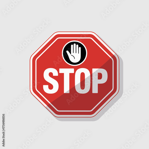 Red Stop Hand Sign Icon

stop, sign, hand, icon, red, octagon, signal, traffic, warning, halt, safety, road, symbol, vector, graphic, design, illustration, emblem, logo, caution, danger, alert, prohib