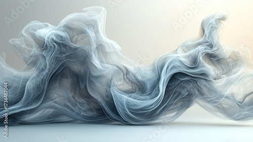 Dynamic flowing abstract art digital space 3d render soft environment close-up view creative expression