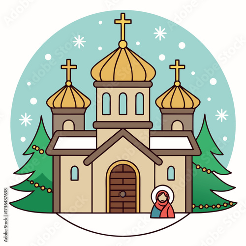 Orthodox Christmas, Nativity, Jesus, Christian holiday, Cross, Church, December, Orthodox religion, Celebration (1).eps