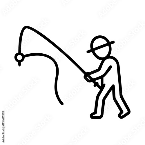 vector illustration of a fisherman