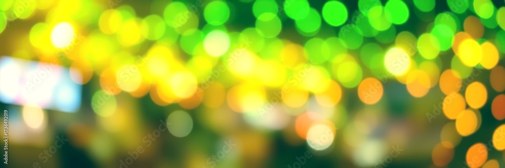 Fototapeta premium bokeh lights creating a festive atmosphere in a lively indoor setting during an evening gathering
