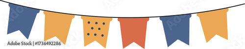 Colorful bunting flags festive celebration party decoration vector