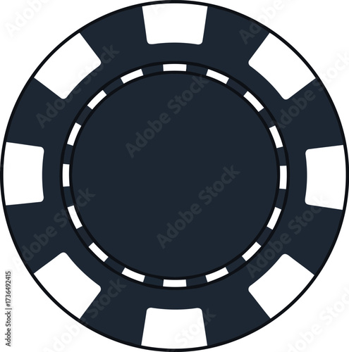 Dark blue poker chip symbol isolated vector