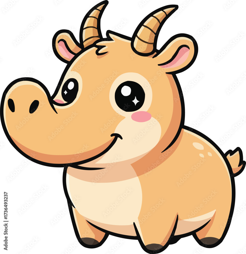 Fototapeta premium Chubby Saiga Antelope