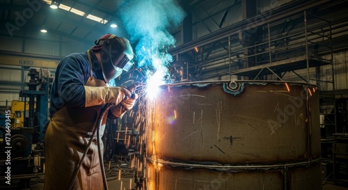 Welder at Work Industrial Welding Process