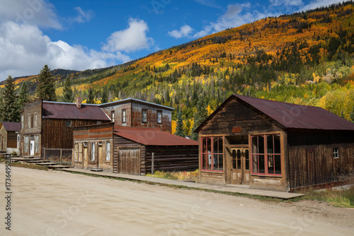 Saint Elmo Colorado ghost town in the fall season