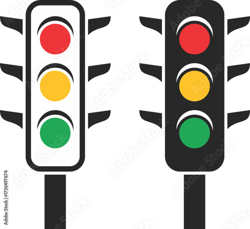 traffic light on a white background