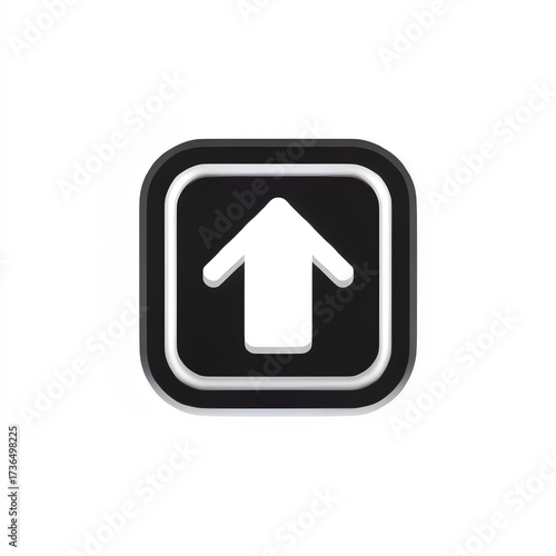 Arrow pointing upward in black square frame