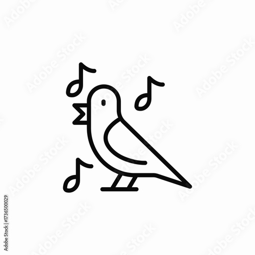 bird sing icon sign vector