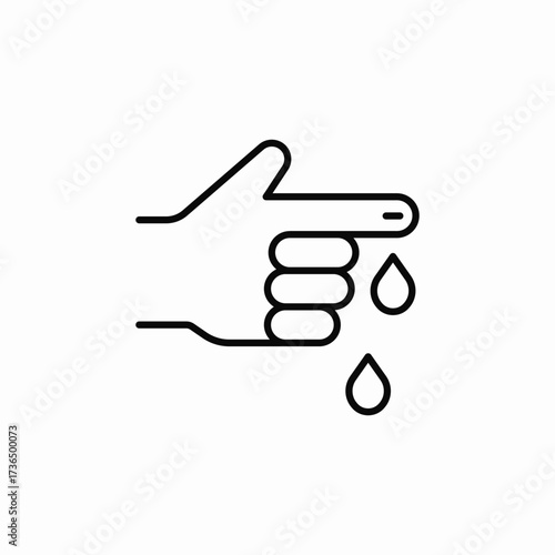 blood sample from finger drop icon sign vector