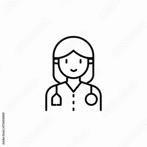 female doctor icon sign vector