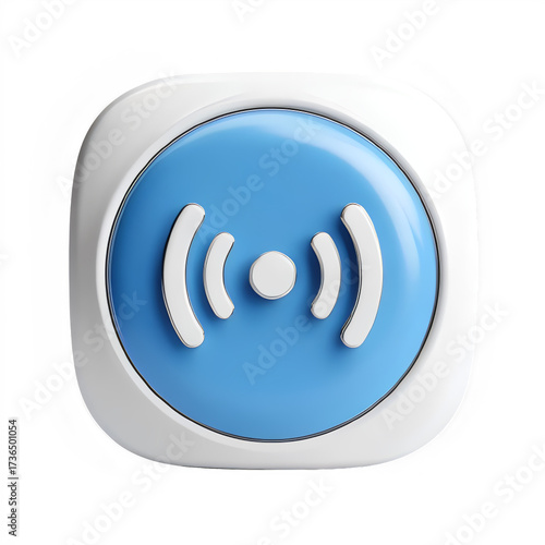 Blue wifi signal icon for web application