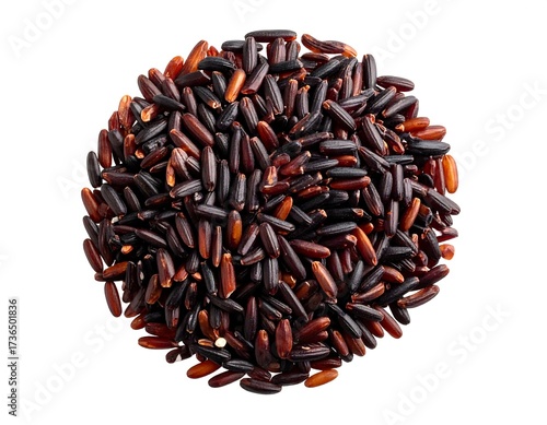 Pile of dark red and black rice