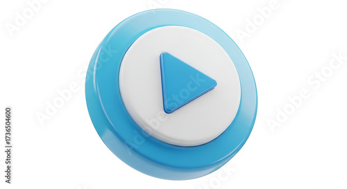Free Download Blue play button icon on white background media music - GFXLoad