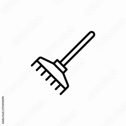 garden rake icon sign vector